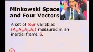 Mod-01 Lec-12 Minikowski Space and Four Vectors