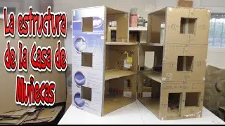 Manualidades, Diy, Estructura de la Casa de Mu&ntilde;ecas, tutorial hecho con Cart&oacute;n