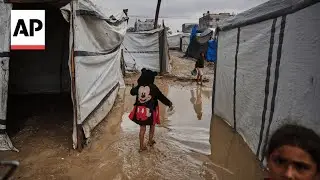 Tents destroyed as heavy rains cause flooding in Gaza