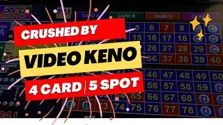 Four Card Keno - 5 spot - I tried to win the 5 spot and got crushed (4 card keno five spot)
