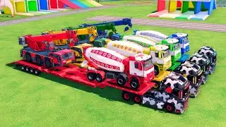 Garage with Colors - ALL MIXER TRUCK KOMATSU MILK TANK WITH DOUBLE FLATBED KENWORTH - FS22