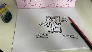 How to draw a cat on a mat ✍️😸