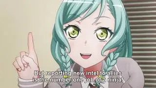 Bang Dream S2 - wakamiya eve spying on chisato.