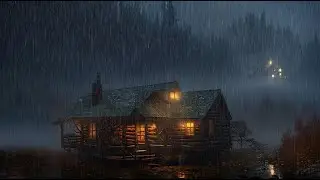 Cozy Cabin Rain at Night 🌧️ Gentle Rain Sounds for Deep Sleep (3 Hours)