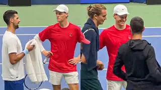 Sinner & Djokovic & Zverev Having Fun on Court All Moments | US Open 2025