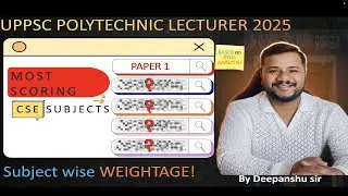 UPPSC Polytechnic Lecturer 2025 | Computer Paper-1 Analysis | Subject-Wise Weightage (PYQ Based)