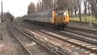 Class 305's, 91's, HST, 37's and 66's at Prestonpans. 23rd February 2000