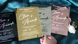 Custom 10pcs Acrylic Wedding Invitation,Mirror Gold.Silver,Rose Gold  Invitation,Wedding Menu Card