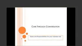 Care Through Conversation Volunteer Training Video