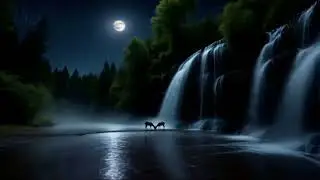 3 Hours Night Waterfall Sounds 🌙 Deep Sleep & Relaxation