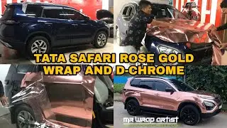 Tata Safari Wrapped In Rose Gold Chrome ✨️/ Mr Wrap artist/Tata cars #tata #tatasafari #wrap #foryou
