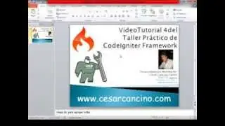 VideoTutorial 4 del Taller Pr&aacute;ctico de Codeigniter Framework. Trabajo con URLs, routes.php, Helpers