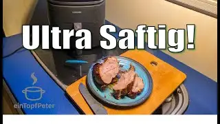 Der saftigste Schweinebraten aus dem Airfryer! Knoblauch-Kräuter-Kruste (unglaublich gut!)