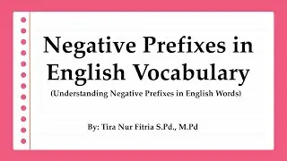 Negative Prefixes in English