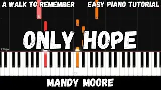 Mandy Moore - Only Hope (Easy Piano Tutorial)