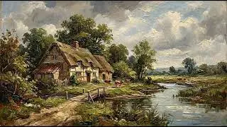 4K ART TV Screensaver | HDR Thatched Roof Cottage | Ambient Background Loop
