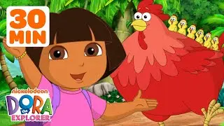 Dora's Best Adventures w/ Big Red Chicken! 🐔❤️ 30 Minutes | Dora the Explorer