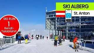 Ski Arlberg St. Anton Austria / ski run 1 Rendl - Talabfahrt, short video 55