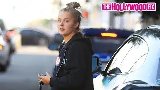 JoJo Siwa Is Asked What She Wants For Christmas While Arriving In Her Lamborghini At Crane Salon