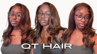 Chocolate Brown Glueless Wig Install Ft. QT Hair