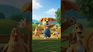 Puppy Leads the Chicken Conga! 🐶🐔💫 Watch the funniest pet dance now #pets #funnyvideos #cutepets