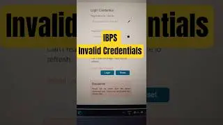 IBPS Invalid Credentials #reservelist #ibpsresult #ibps