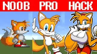 Pixel Art (NOOB vs PRO vs HACKER) Sonic Tails  in Minecraft