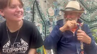 Oliver Suleiman talks with Isaiah Zagar at the Magic Gardens in Philadelphia 