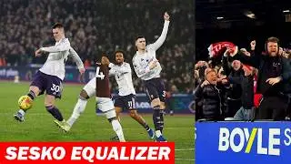 Man Utd Fans Reactions to Benjamin Sesko Equalizer Goal vs West Ham