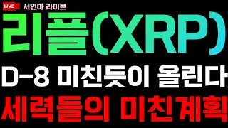 리플XRP D-8 미친듯이 올린다 세력들의 미친계획!! 클래리티법안 리플전망 리플코인 엑스알피 엑스알피전망 리플코인전망실시간 리플코인실시간 알트코인분석 알트코인추천 비트코인