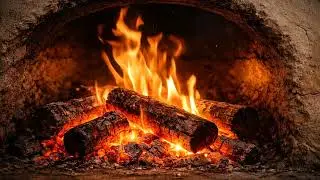 ASMR Fireplace in a Traditional Ukrainian Stove 🔥 Crackling Fire Sounds (No Talking)
