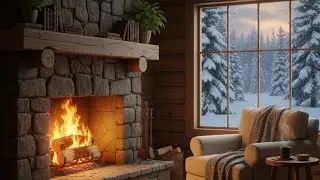 Chimenea acogedora estilo realista, 4K