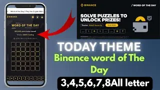 Theme Market Trend WOTD | Binance Crypto WODL Answers Today | All Letters WOTD