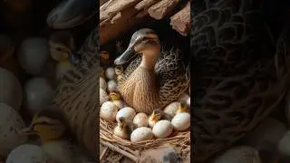 Amazing a Duck Try Hatching Many Eggs in Wood Cave Nest - Duck Hatching #shortvideo