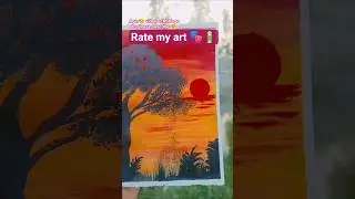 watercolor colour printing #shortvideo #sunsetpainting