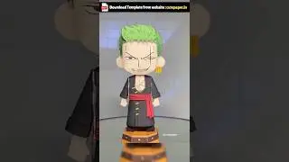 Roronoa Zoro 3D Paper Figure made from paper at home #fyp #art #zoro #onepiece #cutepaper