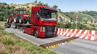 Trucks and Cars vs Speed Bumps #44 | BeamNGDrive | Trucks-VS-Bumps #trucks #vs #speedbumps