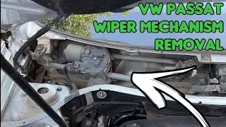 VW Passat B6 B7 How to Remove Wiper Motor Mechanism - All steps Shown 