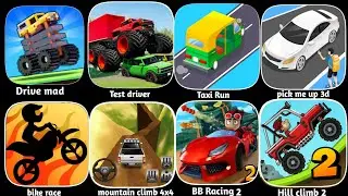 Drive Mad, Vehicle Master,Bike Race,Hill Climb 2,BB Racing2,Real Bike Racing,Test Driver,pick me up 