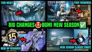 BGMI NEW SEASON KAB AAYEGA🔴 C9S25 TIER REWARDS RESET DATE🔴 M4 GLACIER NEXT CLASSIC CRATE A15 RP BGMI