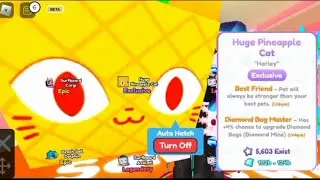 Hatching Huge Pineapple Cat on camera - Pet Simulator X / Roblox