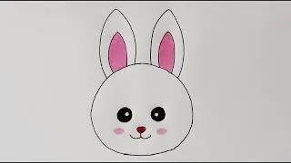How to draw cute rabbit face🐰||cute bunny face step by step