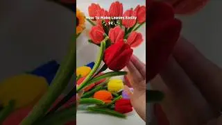 Learn how to make pipe cleaner leaves 🍃 Perfect for your flower or plant crafts! #pipecleanercrafts