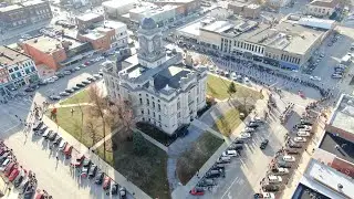 2019  Drone View of  Frankfort, IN Mainstreet Christmas Parade