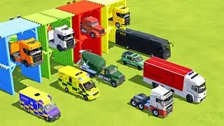 TRANSPORTING TANK TRUCK, AMBULANCE, MIXER CEMENT TRUCK, BOX TRUCK, SCANIA BUS -  FS22