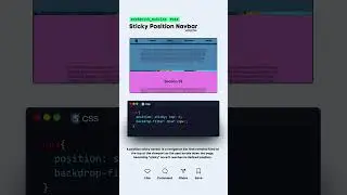 Sticky Position Navbar using CSS #html#css#js#sticky#position#navbar