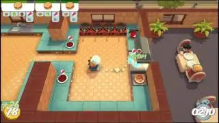 Overcooked, level 1-4, singleplayer, 3 stars