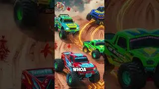 Monster Truck Color Race Adventure for Kids | Learn Colors with Red, Blue, Yellow, and Green Trucks!
