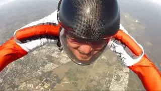 GoPro Hero HD  2 - Bob doing a cannon ball exit, 360 spin, parachute malfunction.