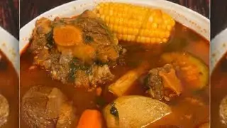 Tradicional caldo de cola de res fácil de preparar 